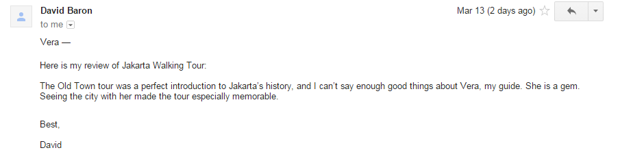 Jakarta Tour Review from Colorado USA